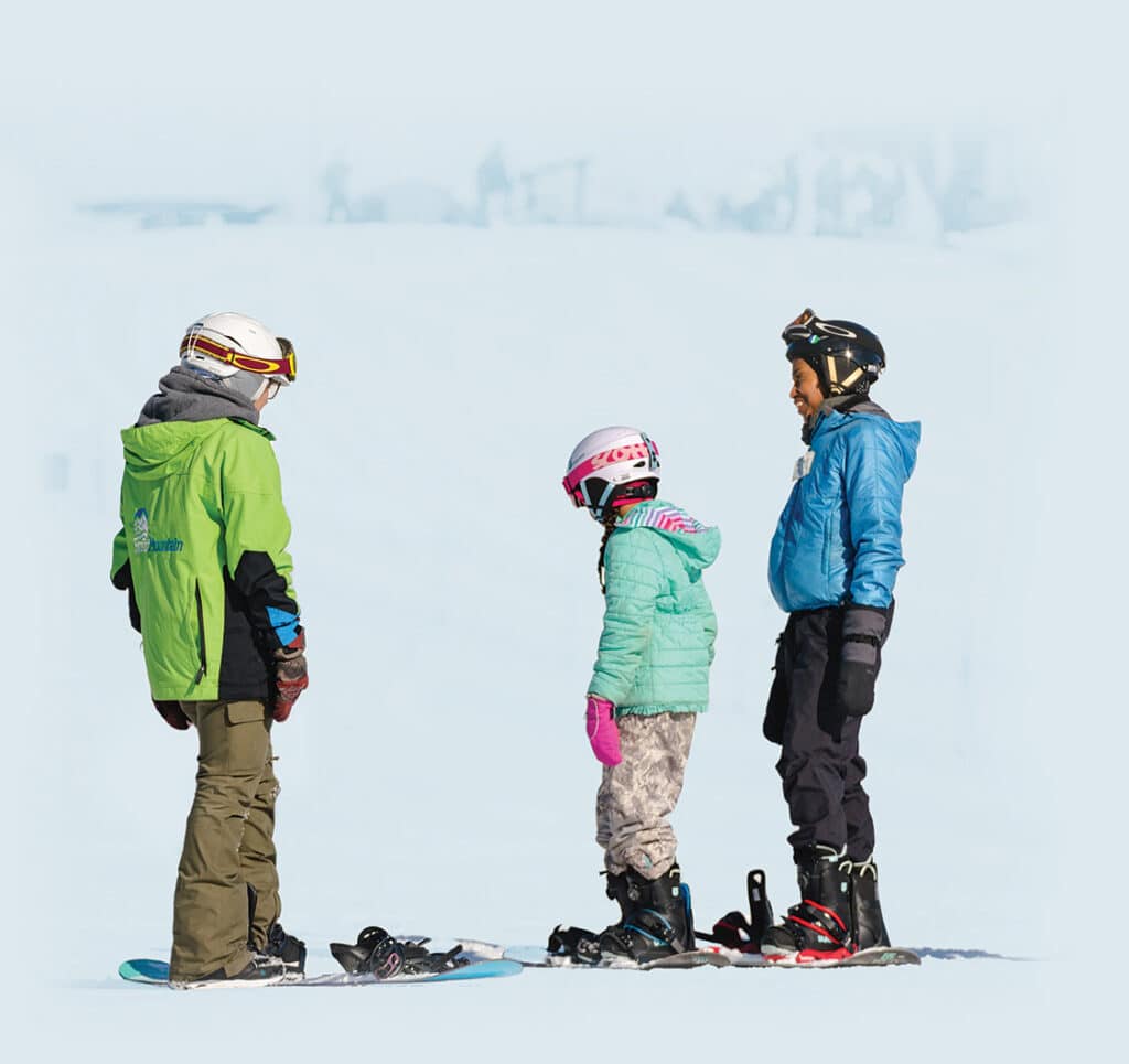 Skiing and snowboarding lesson