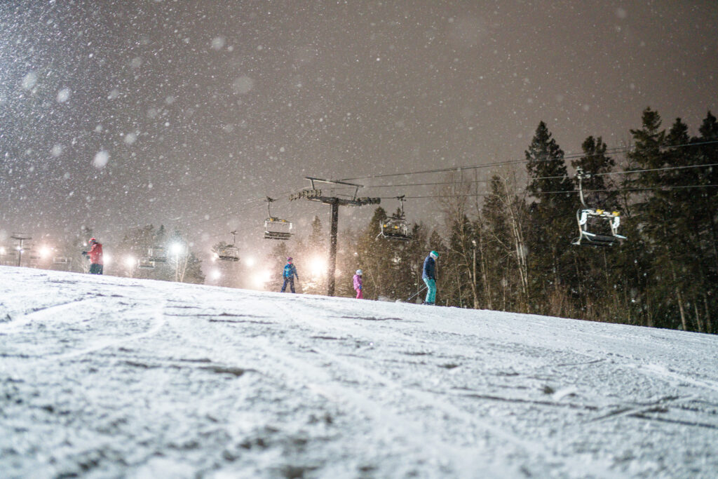 Night skiing at Spirit Mountain