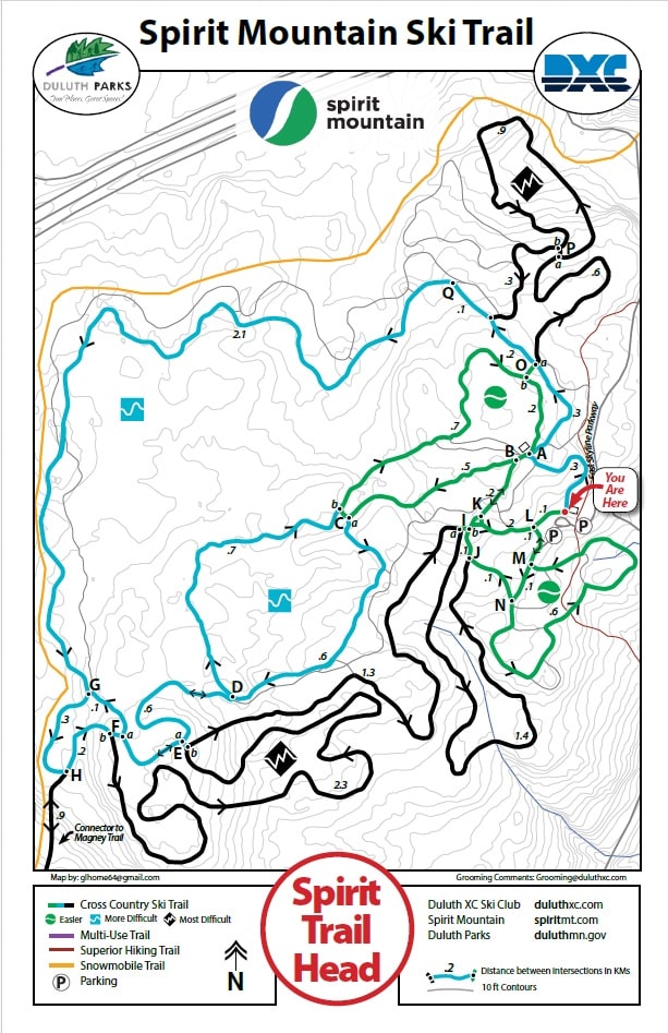 Spirit Mountain nordic map